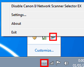 canon ij network scanner selector ex stop startup